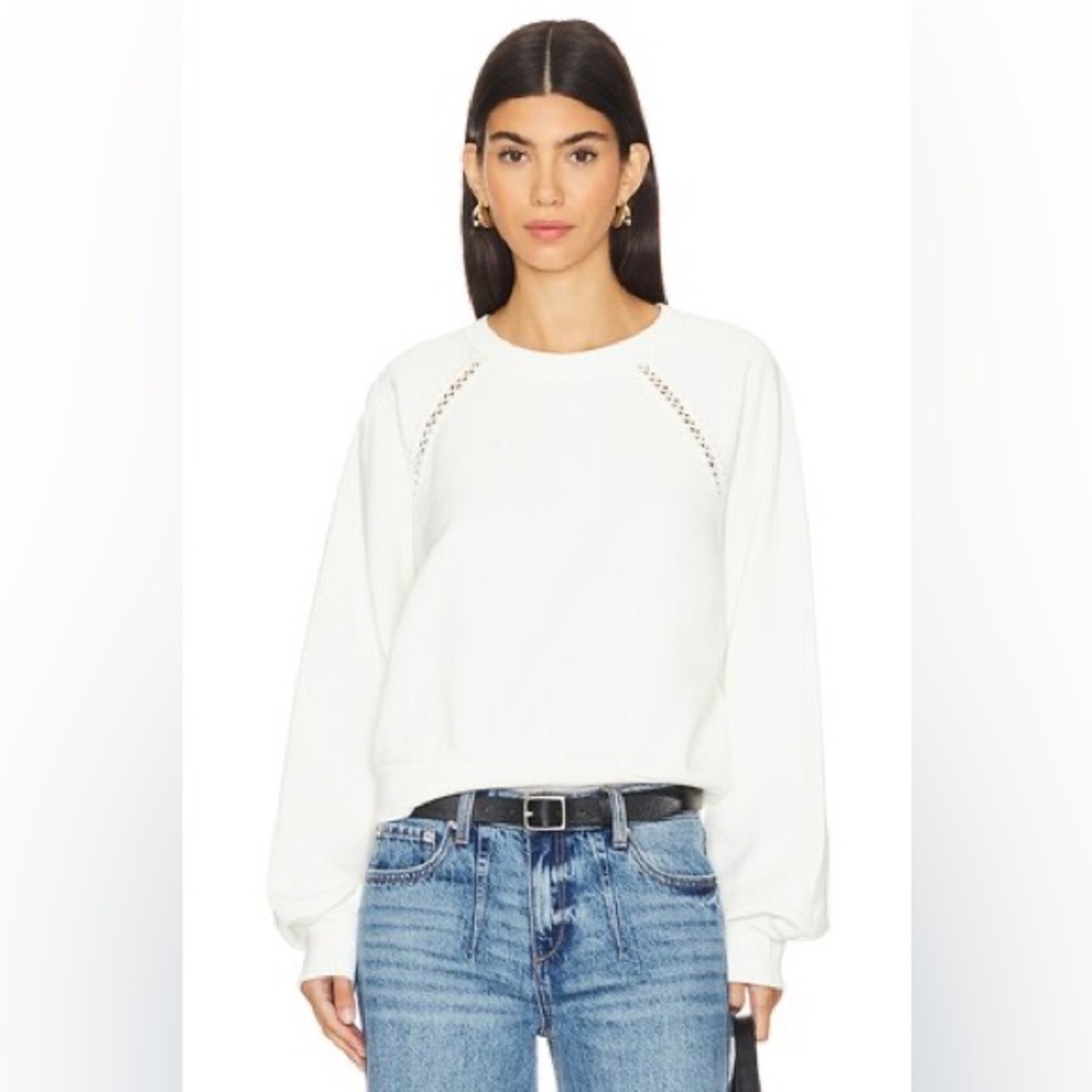 All Saints “Ewelina” Sweatshirt in Chalk White - L